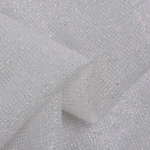 5YDS - OFF-WHITE Sparkling Glitter Bridal Dress Mesh Lace Fabric - £112.59 GBP