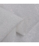 5YDS - OFF-WHITE SPARKLING GLITTER BRIDAL DRESS MESH LACE FABRIC - £111.28 GBP