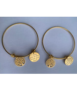 2X - Charm Bracelet Bangles I Love you to Moon and Back, Tree of Life, Gold Tone - £9.33 GBP