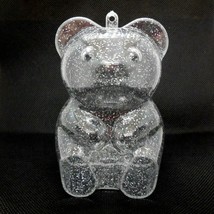 Candy Container Christmas Ornament Vintage Teddy Bear Figural Hard Plastic - £11.01 GBP