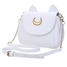 Summer Sailor Moon Ladies Handbag Black  Cat Shape Chain Shoulder Bag PU Leather - £21.27 GBP