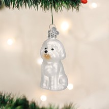 Old World Christmas Bichon Frise Glass Dog Christmas Ornament 12298 - £11.09 GBP