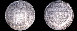 1815-B Brazilian 960 Reis World Silver Coin Overstruck on Host - Brazil - £119.89 GBP