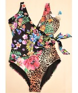 Johnny Was  One-Piece Swimsuit Sz-1X Multi Floral and Animal Print - £117.81 GBP