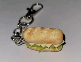 Sub Sandwich Keychain Accessory Clip On Sandwich  Cheese  - $9.00