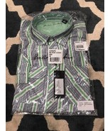 Arnold Zimbuy Gray/Green/White Mens Button Up Long Sleeve Small Shirt - $38.06 CAD