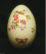 Vintage Lefton Egg Flowered Trinket Box Flower Bouquet &amp; Butterfly XA396... - £23.22 GBP