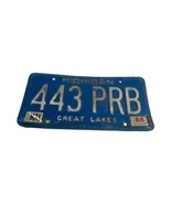 Michigan License Plate 443 PRB Great Lakes 1988 Tag Man Cave Rustic Dist... - £18.40 GBP