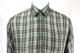 Vintage Sears Classics Plaid Button Long Sleeve Shirt Mens Large - £23.35 GBP