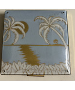 Vintage Rex Fifth Avenue Compact Enamel Engraved Brass Powder Mirror - $27.12 CAD