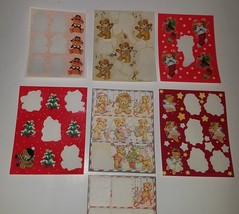 VTG Mixed Lot Holiday Stickers Christmas Thanksgiving Birthday Teddy Bea... - $12.58