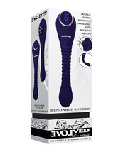 EVOLVED BENDABLE RIBBED VIBE AND SUCKER RECHARGEABLE VIBRATOR - $79.19