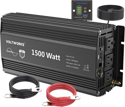 Power Inverter By Voltworks 1500W Pure Sine Wave Inverter Dc 12V To Ac 1... - £143.15 GBP