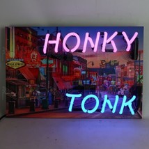Junior Honky Tonk Art Banner Light Neon Sign 18&quot;x12&quot; - £183.84 GBP