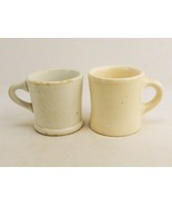 Lot of 2 Vintage White Ceramic Diner Coffee Mugs, Mismatched, Good Condi... - $364.92 MXN