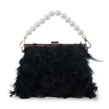 Luxury Feather Purses and Handbags for Women Party Evening Clutch Bag Shoulder B - £40.32 GBP