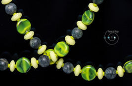 boho necklace, Czech glass mix, chartreuse green, St. Patrick&#39;s, FREE w/purchase - £0.00 GBP