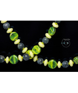 boho necklace, Czech glass mix, chartreuse green, St. Patrick&#39;s, FREE w/... - £0.00 GBP