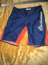 Budweiser Board Shorts Mens 38 Surf Swim Beach Unlined Red White Blue - £7.69 GBP