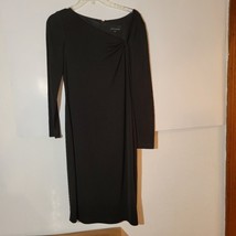 David Meister Asymmetrical long sleeve little black Sheath dress size 6 ... - £23.02 GBP