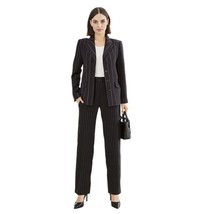 Anne Klein Black Pantsuit with Brown &amp; White Pinstripes Size Blazer 8P P... - $1,753.08 MXN