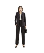 Anne Klein Black Pantsuit with Brown & White Pinstripes Size Blazer 8P Pants 6P - $94.05
