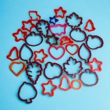 Huge Lot of 30 Cookie Cutters Plastic Christmas Halloween Fall Valentines - $8.11
