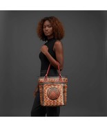 Handmade Large Capacity Tote with red handles, Ethnic boho style shoulde... - $2,177.16 MXN
