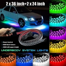 4Pc Rgb Under Car Strip Light Kit Led Neon Tube Underglow Underbody Chassis Lamp - £47.15 GBP