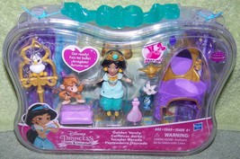 Disney Princess Little Kingdom Golden Vanity Jasmine 3&quot; Doll  Mini Playset New - £12.98 GBP