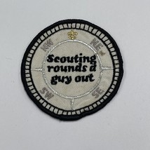 Scouting Rounds a guy out Boy Scout Badge BSA Vintage Patch - £8.86 GBP