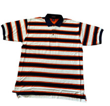 VTG 90s Rugby Shirt Mens 2XL Navy Orange White Short Sleeves College Cla... - $32.43