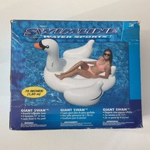 Pool Float Swimline 75” Giant Swan Inflatable Animal Bird Ride On Swimmi... - $28.95