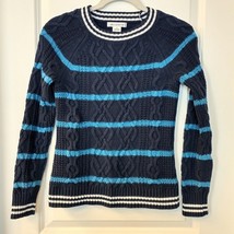 Liz Claiborne Blue Stripe Sweater Size Small - £9.50 GBP