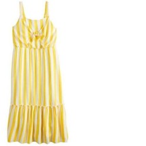 Girls Dress SO Yellow Striped Knot Front Midi Halter Beach Sundress-size... - £18.24 GBP