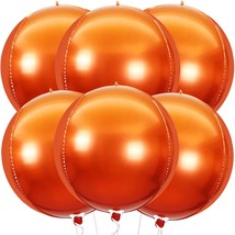 , Big Orange Mylar Balloons - 22 Inch, Pack Of 6 | Orange Foil Balloons, Burnt O - £16.50 GBP
