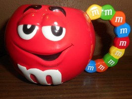 M&amp;M Candy Red Large Cofee Tea Cup Mug w/ Colored M&amp;M&#39;s Handle Galerie Brand - £9.79 GBP