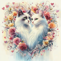  VALENTINE CATS Clip Art 100 PNG Digital Download Bundle VOL 4 - $2.99