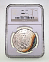 1887 Argento Morgan Dollaro Selezionato Da NGC Come MS-63! Nice Reverse Cerchio - $296.98