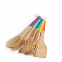 Architec Bamboo Cook&#39;s Tools Set of 5 - Slotted Spoon, Spoon, Spatula, S... - £9.34 GBP