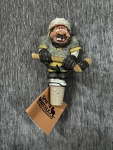 Vintage Spit N Whittle Bottle Stopper Moose Slapshotszky Cork Hockey Pla... - $49.49