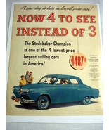 1950 Color Ad The Studebaker Champion A New Day in Lowest Price Cars - $9.99