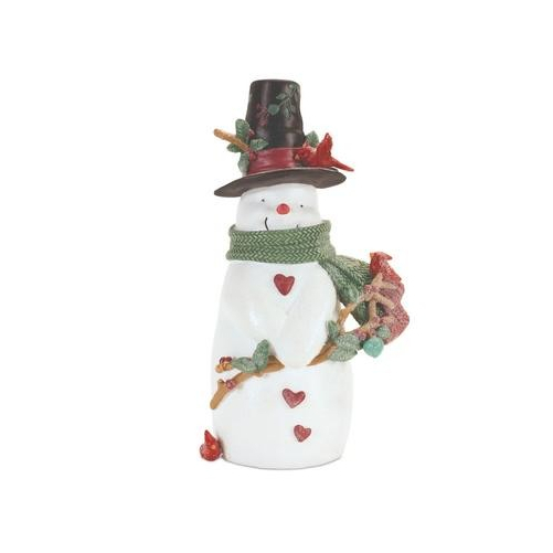 Glittered Snowman with Cardinals Figurine 8.25&quot; - $50.30