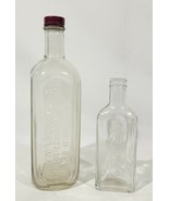 2 Vintage Clear Embossed Bottles Dr Fahrney &amp; Sons - Rawleigh&#39;s Apothecary  - $26.73