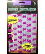 Hanging Decoration Strings Pink Glitz 50 Party Supplies Foil Curtains Decor - $223.86 MXN