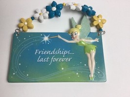 Wall sign DISNEY TINKERBELL Friendships Last Forever CERAMIC DOOR PLAQUE - $375.95 MXN