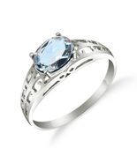 Galaxy Gold GG, 14K Solid White Gold, Natural Aquamarine Ring for Women ... - $749.57