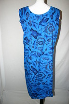 Vintage Ui-Maikau Women&#39;s Blue Sleeveless Hawaiian Dress Hibiscus Island... - £55.07 GBP