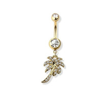 Palm Tree Navel Belly Ring - $15.95