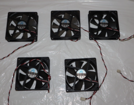Lot of 5 MUHUA MH9225L12S-A DC 12V 0.20A Brushless Cooling Fan 92mm 3-5/... - $15.79